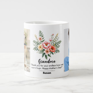 Floral Flower Mother's Day Granma Gift Jumbo Giant Coffee Mug