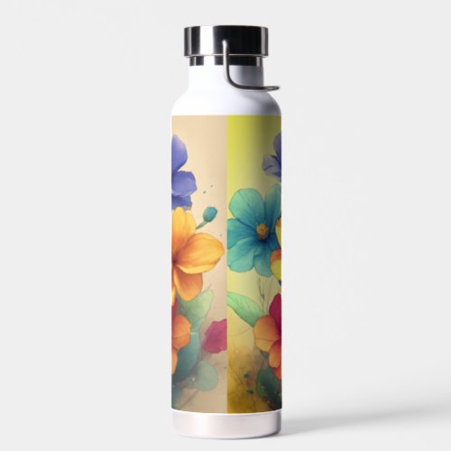 Floral flower pattern customised water bottle