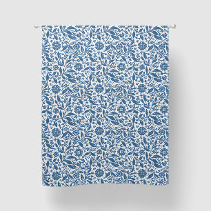 Floral Flower Pattern Pretty Blue White Botanical Blackout Curtains