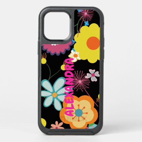 Floral Flower Power Colorful Pink OtterBox Symmetry iPhone 12 Pro Case