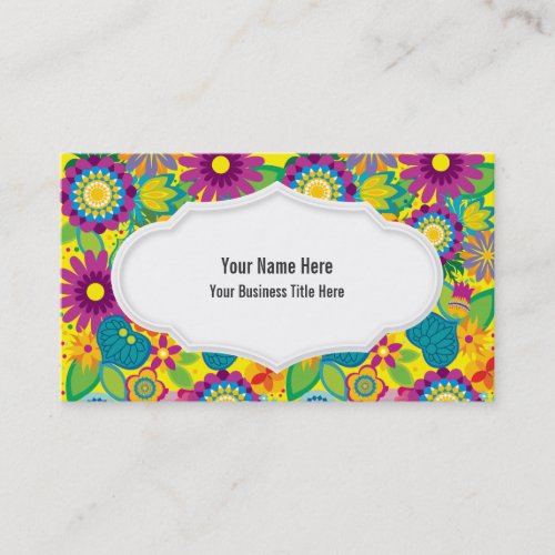 Floral Flower Power Salon Colorful Blooms Business Card