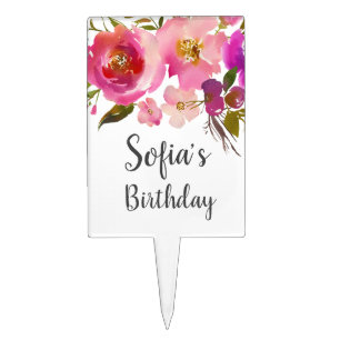 floral flower  rose cake topper