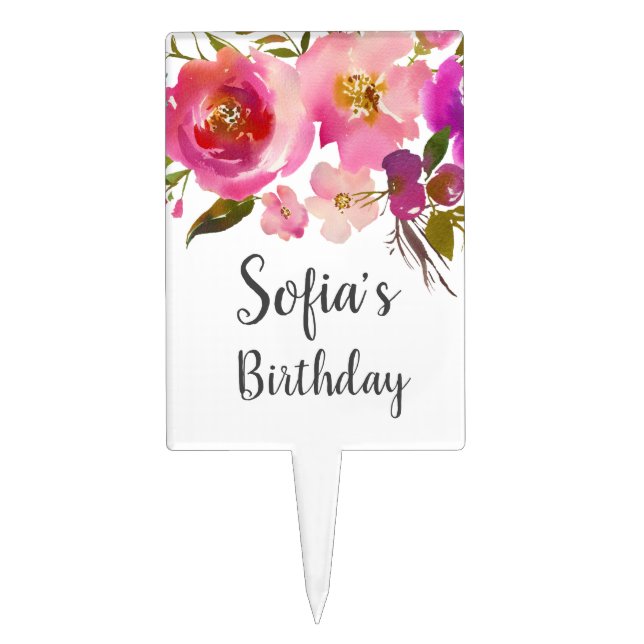 floral flower  rose cake topper (Front)