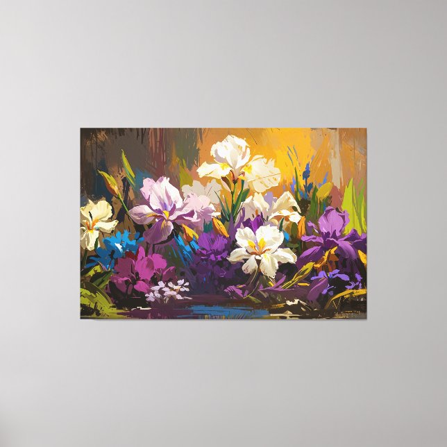 *~* Floral Flowers Art TV2 Stretched Canvas Print (Front)