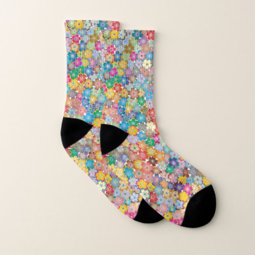 floral flowers background pattern socks