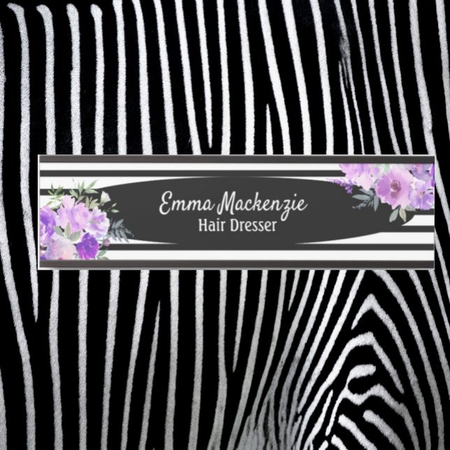 Floral Flowers Black and White Office Door Sign (Creator Uploaded)