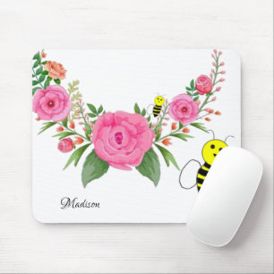 Floral Flowers Bumblebee  Mouse Pad! Mouse Pad