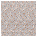 Floral flowers pattern gray background Fabric 