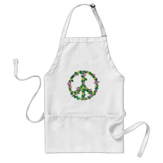 Floral Flowers Peace Sign Aprons