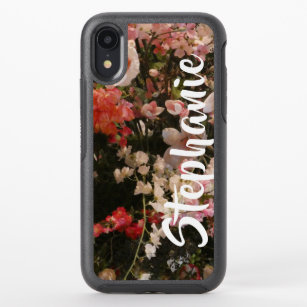 Floral Flowers Pink White Otterbox Personalized OtterBox Symmetry iPhone XR Case