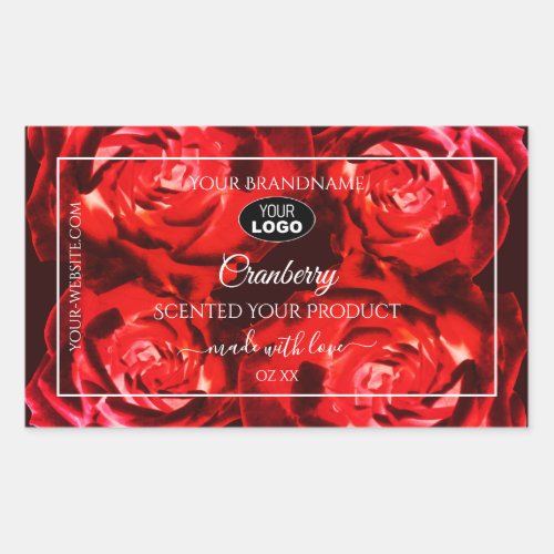 Floral Flowers Product Labels Red Roses with Logo
