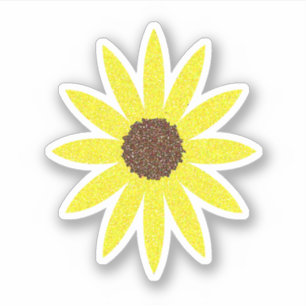 Floral Flowers Sunflower Abstract Golden Yellow Sticker