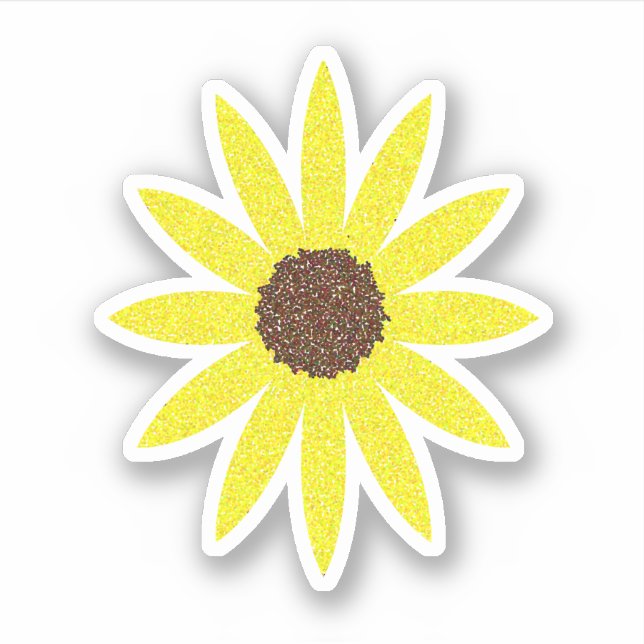 Floral Flowers Sunflower Abstract Golden Yellow Sticker (Front)