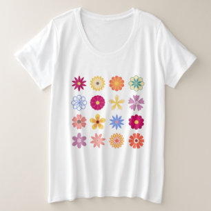 Floral Flowers, Vintage Flowers, Garden Floral Plus Size T-Shirt