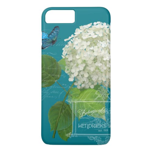 Floral Flowers White Hydrangea Butterfly Script iPhone 8 Plus7 Plus Case