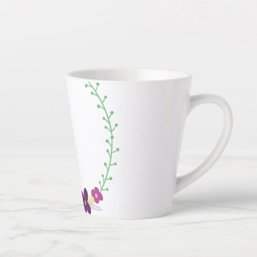 floral_flowers_wreath_laurel_wreath latte mug