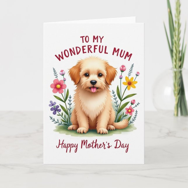 Floral Fluffy Friend Card (Front)