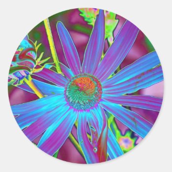 Floral Foil Classic Round Sticker by sharpcreations at Zazzle