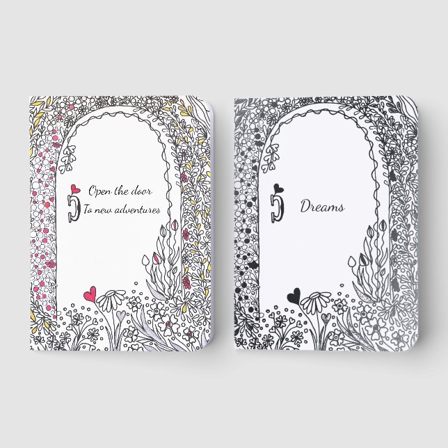 Floral Foil Pocket Notebook Set (Front)