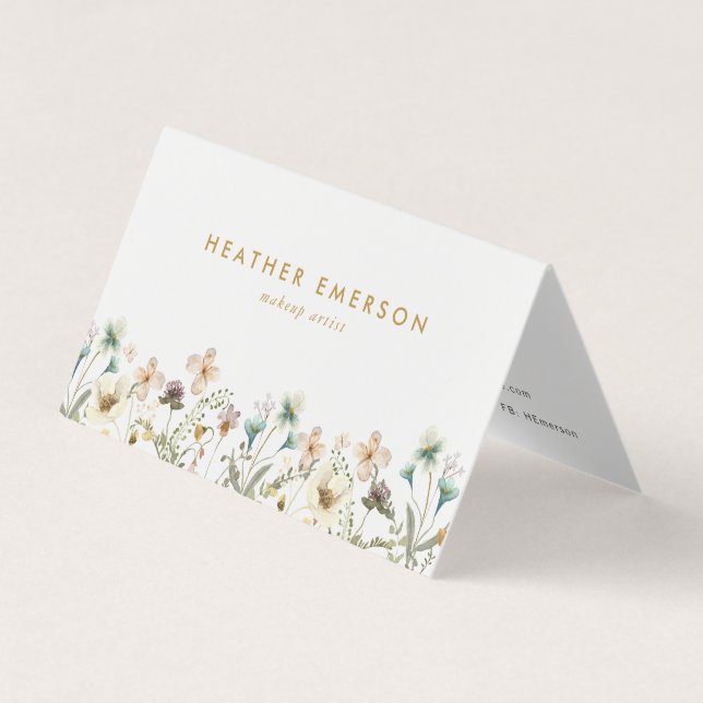 Floral Folded Business Card (Front)
