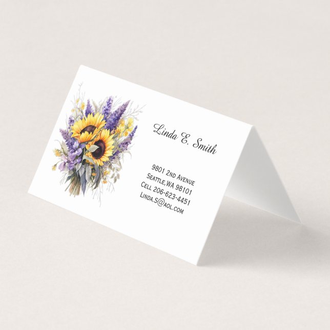 Floral Folded Calling Card  (Front)