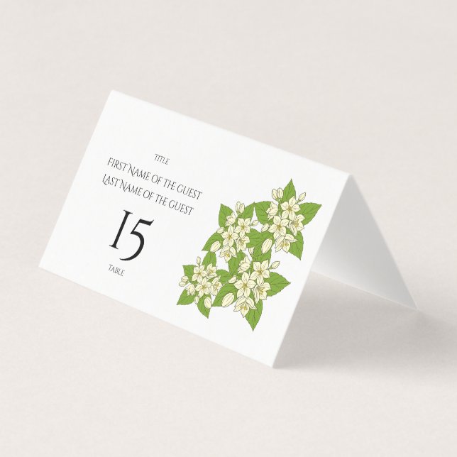 Floral Folded Table Number for rustic wedding  (Front)