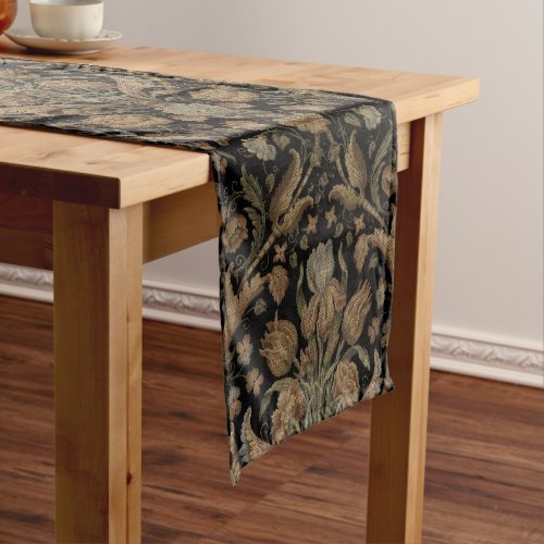 Floral  Foliage Imitation Tapestry Weave Pattern Short Table Runner
