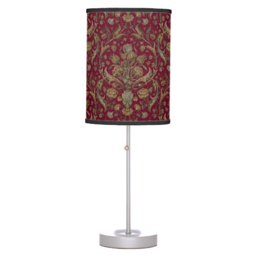 Floral  Foliage Imitation Tapestry Weave Pattern Table Lamp