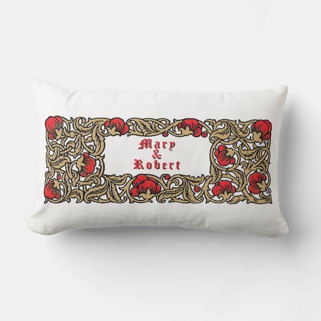 Floral Foliage Lumbar Pillow (Front)