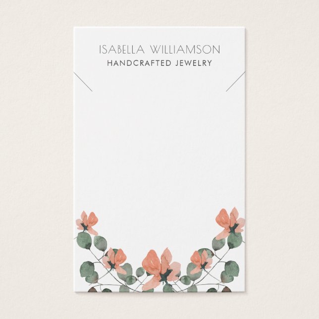 Floral Foliage Necklace Jewelry Display Cards (Front)