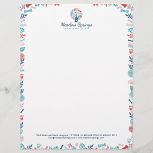 Floral & Foliage Pet Print Frame & Tree Letterhead