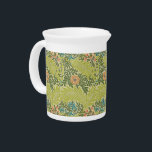 Floral Foliage Vintage William Morris Larkspur Beverage Pitcher<br><div class="desc">The design on this product is inspired by "Larkspur" an 1874 piece designed by William Morris an English textile designer, poet novelist, translator, and social activist who lived from 1834 to 1896. Morris was a major contributor to the revival of traditional British textile arts and methods of production. Much of...</div>