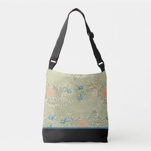 Floral Foliage Vintage William Morris Larkspur Crossbody Bag