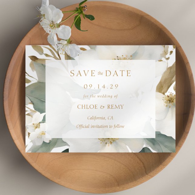Floral Foliage Watercolor Wedding Save the Date Invitation (Creator Uploaded)