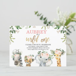 Personalised 'Wild One' Safari Animals Birthday Banner - Large Kids Party Decor (Set Of 2)