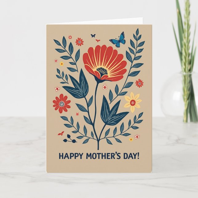 Floral Folk Art Card (Front)