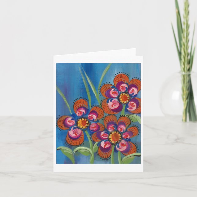 Floral Folk Art Notecard (Front)