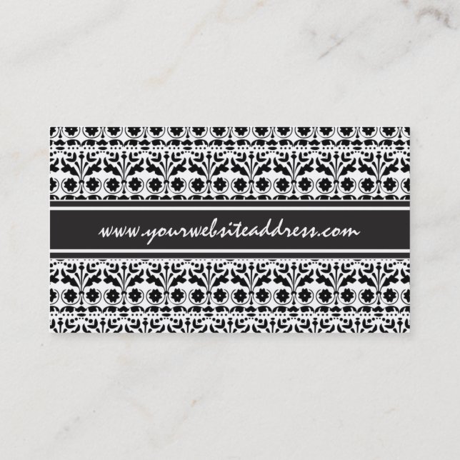 Floral Folk Art Papercut Style Pattern Business Card (Back)