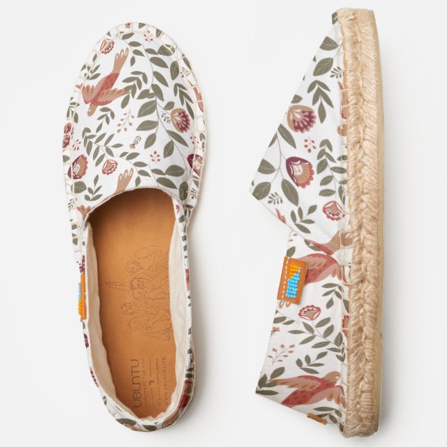 Floral Folk Art Pattern | Botanical Espadrilles (Side)