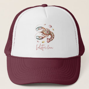 Floral Folk Lobster Art Illustration Trucker Hat