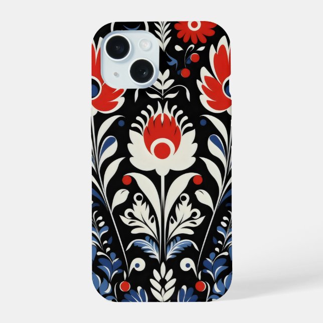 Floral Folk Pattern Iphone Case (Back)