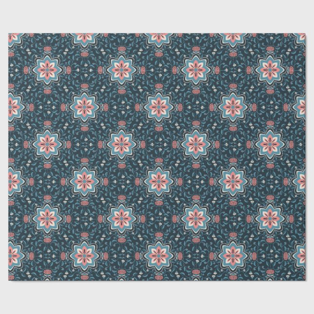 Floral Folk pattern Wrapping Paper (Seam)