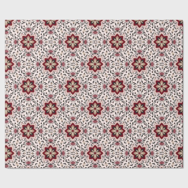 Floral Folk pattern Wrapping Paper (Seam)
