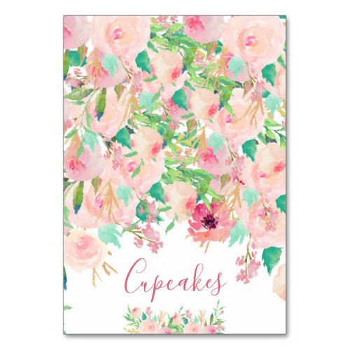 Floral Food Tent Cards