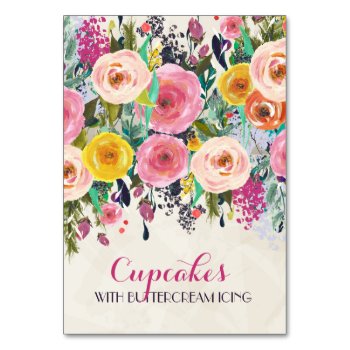 Floral Food Tent Cards by MakinMemoriesonPaper at Zazzle