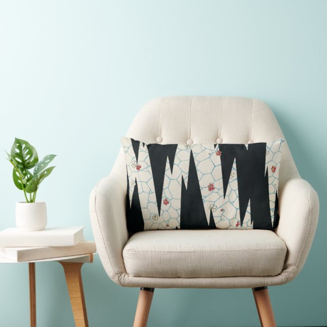 Floral Footpath Lumbar Pillow Watanabe Seitei Art (Chair)
