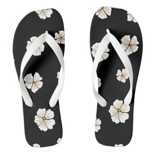 Floral footsteps white flower slippers