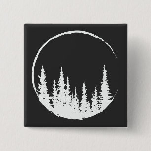 Floral Forest Circle Tree Loving Forest Tree Button