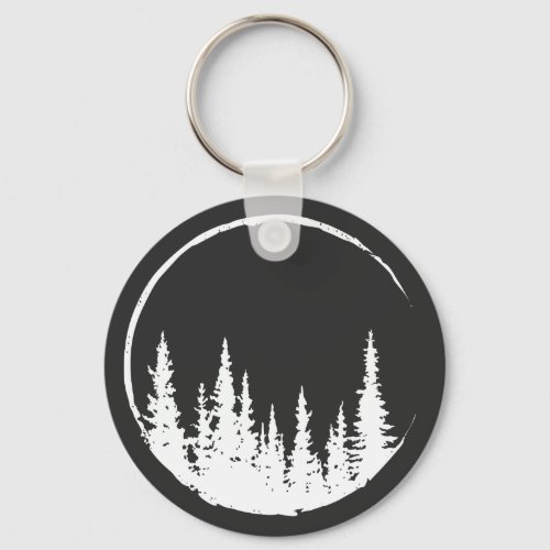 Floral Forest Circle Tree Loving Forest Tree Keychain