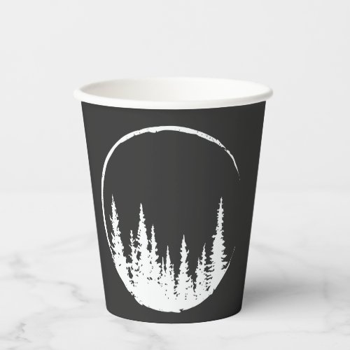 Floral Forest Circle Tree Loving Forest Tree Paper Cups